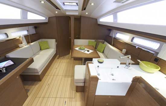 Elegant and well appointed interior of the Jeanneau 44DS