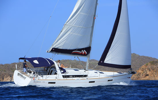 The beautiful Beneteau 454 at the sea