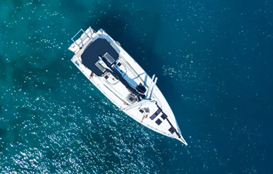 Great aerial shot of the Dufour 44.3