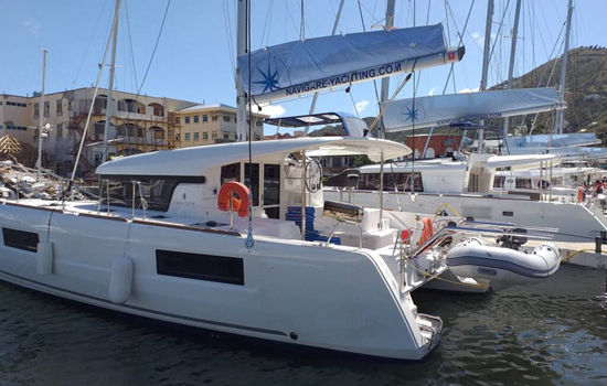 The Lagoon 40 at anchor