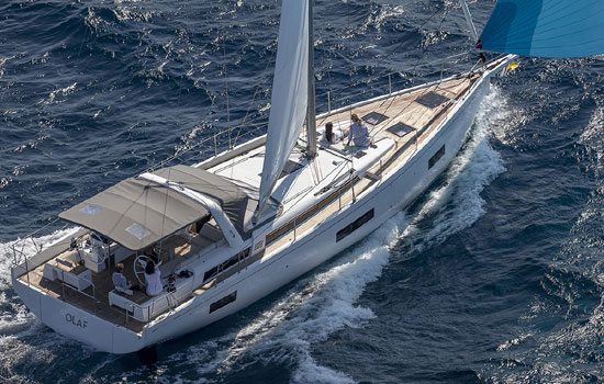 Aerial shot of the Oceanis 54