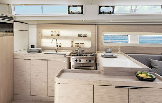 Well appointed galley of the Oceanis 54