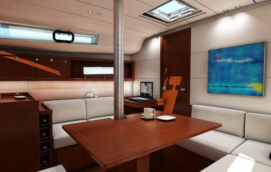 Spacious and elegant interior of the Oceanis 41.1