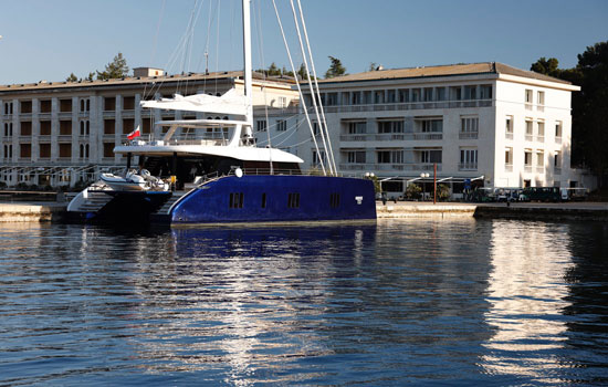 The Sunreef 80 at anchor