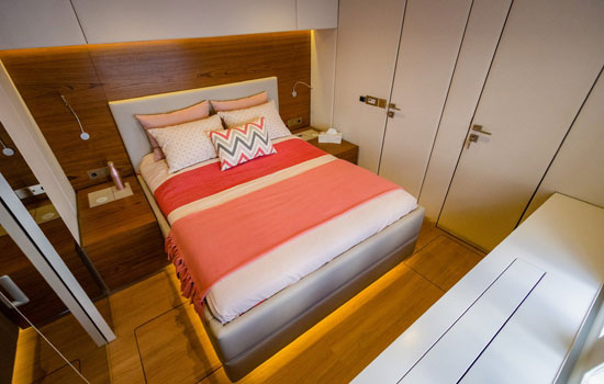 One of the cabins of the Sunreef 80 Catamaran