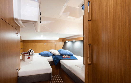 The Bavaria 57 has 5 double cabins