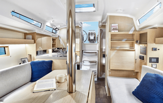 Spacious interior of the Beneteau 34.1