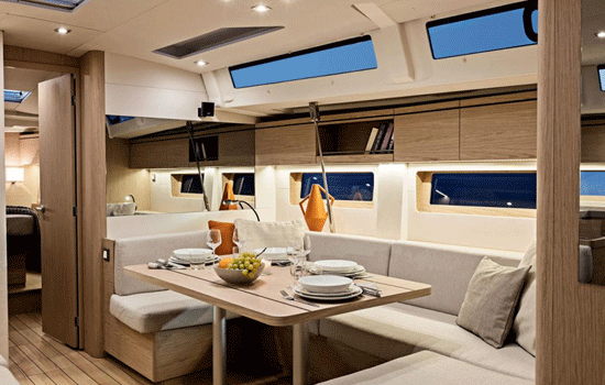 Spacious salon of the Beneteau 51