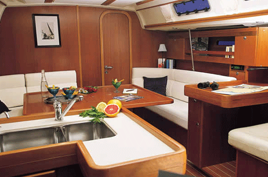 Elegant interior of the Dufour 44