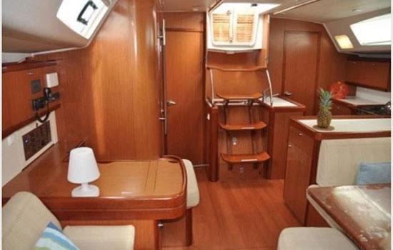 Well appointed interior of the Beneteau 50