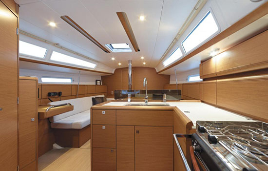 Salon and Galley of the Jeanneau 38